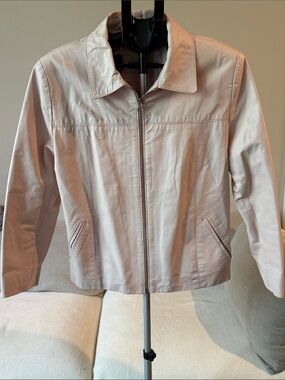 Women's Light Pink Blush faux Leather Zip Jacket